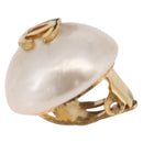 CHANEL Pearl Earring metal Gold CC Auth bs37619-7