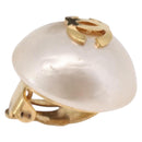 CHANEL Pearl Earring metal Gold CC Auth bs37619-8