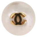 CHANEL Pearl Earring metal Gold CC Auth bs37619-9