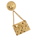 CHANEL Matelasse Brooch metal Gold CC Auth bs37623V-1
