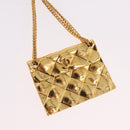 CHANEL Matelasse Brooch metal Gold CC Auth bs37623V-3