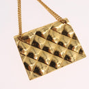 CHANEL Matelasse Brooch metal Gold CC Auth bs37623V-7