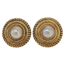 CHANEL Earring metal Gold Tone CC Auth bs37624-2