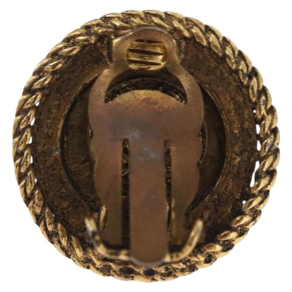 CHANEL Earring metal Gold Tone CC Auth bs37624