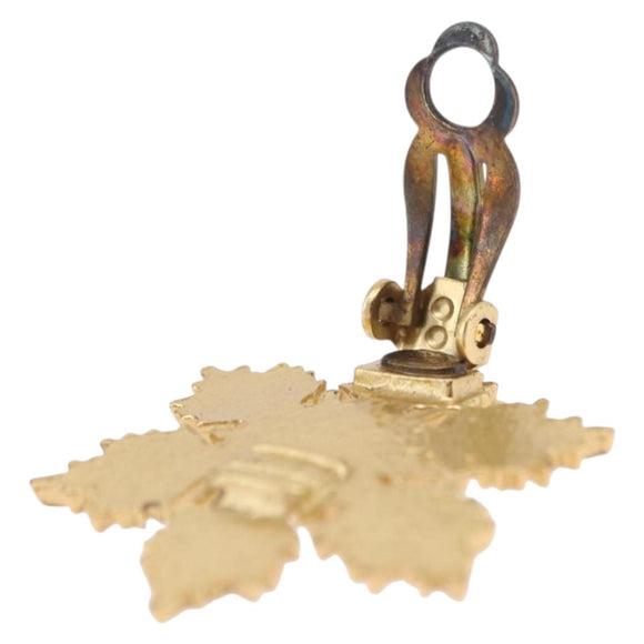 CHANEL Earring metal Gold Tone CC Auth bs37625