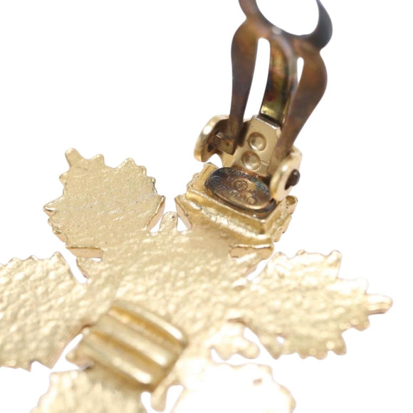 CHANEL Earring metal Gold Tone CC Auth bs37625