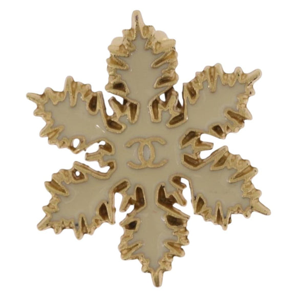 CHANEL Earring metal Gold Tone CC Auth bs37625