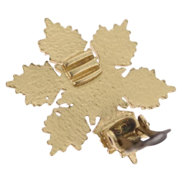 CHANEL Earring metal Gold Tone CC Auth bs37625