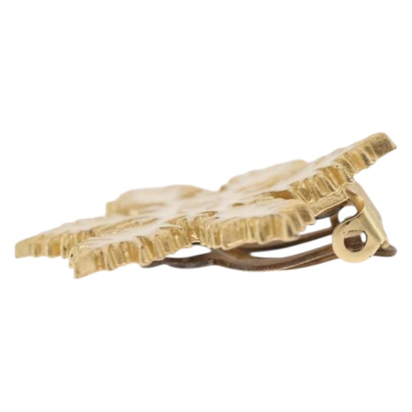 CHANEL Earring metal Gold Tone CC Auth bs37625