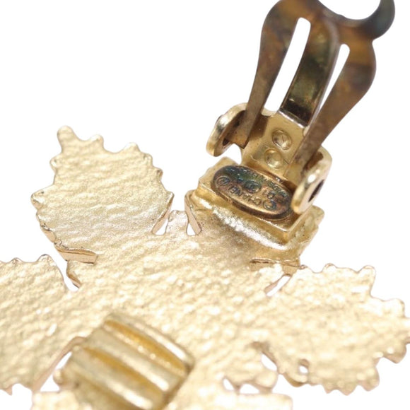 CHANEL Earring metal Gold Tone CC Auth bs37625