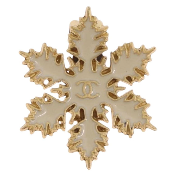 CHANEL Earring metal Gold Tone CC Auth bs37625