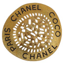 CHANEL Brooch metal Gold Tone CC Auth bs37626-1