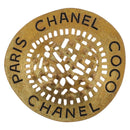 CHANEL Brooch metal Gold Tone CC Auth bs37626-2
