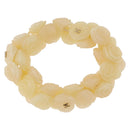 CHANEL Camelia Bracelet plastic Ivory CC Auth bs37629V-2