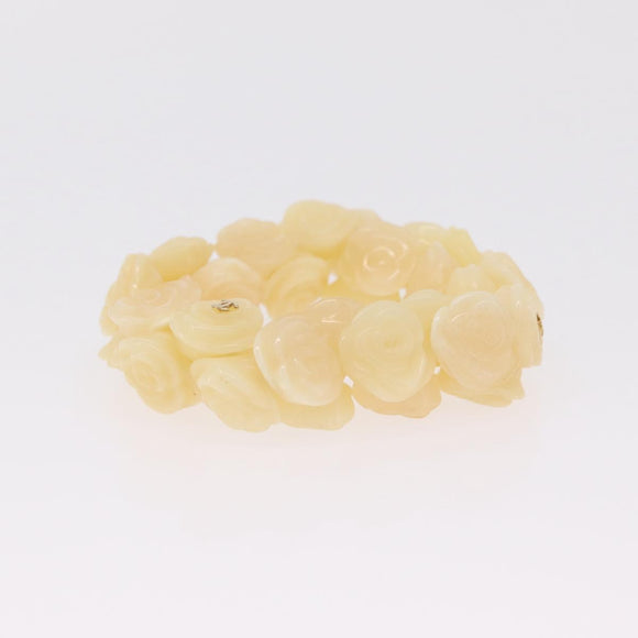 CHANEL Camelia Bracelet plastic Ivory CC Auth bs37629V
