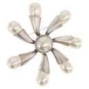 CHANEL Brooch metal Silver CC Auth bs37630V-1