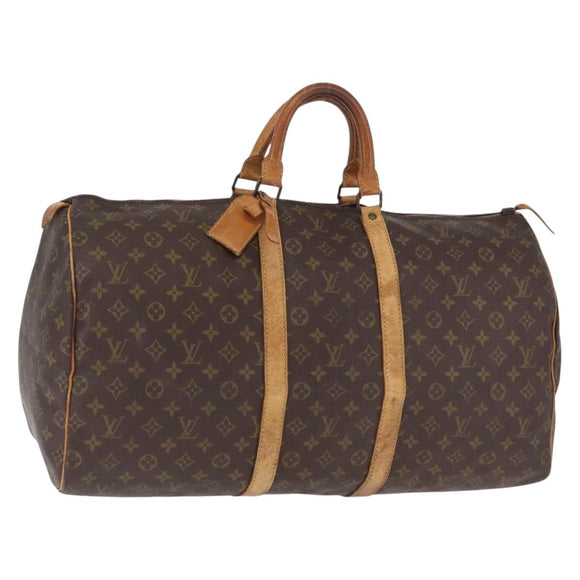 LOUIS VUITTON Monogram Keepall 55 Boston Bag M41424 LV Auth bs37633