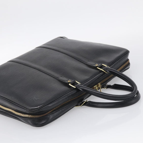 LOUIS VUITTON epi monogram Porte Documents Voyage Bag 2 Set Black Auth bs37635