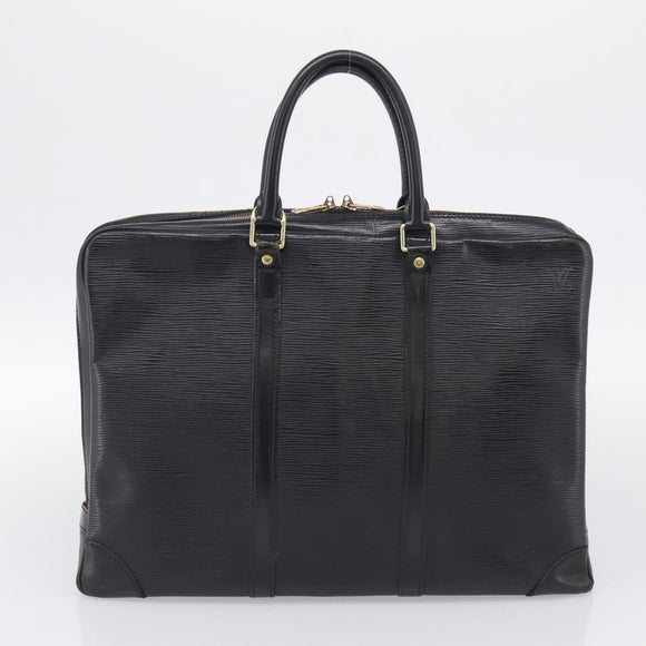 LOUIS VUITTON epi monogram Porte Documents Voyage Bag 2 Set Black Auth bs37635