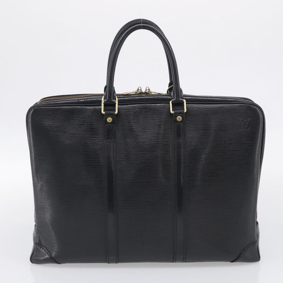 LOUIS VUITTON epi monogram Porte Documents Voyage Bag 2 Set Black Auth bs37635
