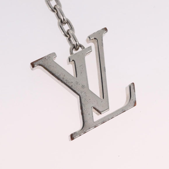 LOUIS VUITTON Bag Charm Belt metal 4 Set White Silver LV Auth bs37642