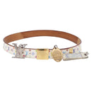 LOUIS VUITTON Bag Charm Belt metal 4 Set White Silver LV Auth bs37642-1