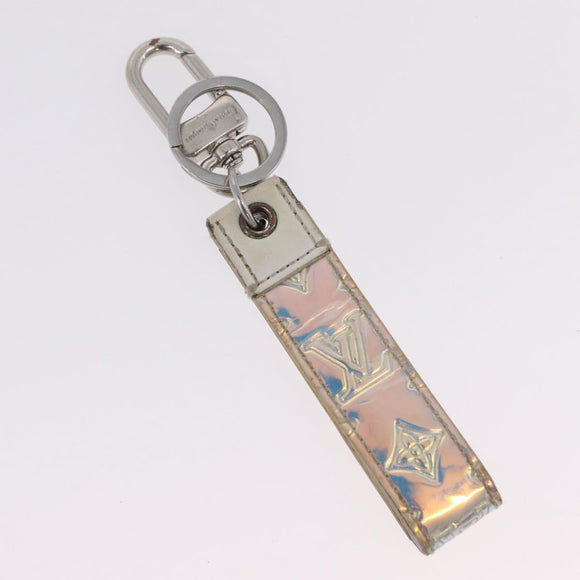 LOUIS VUITTON Bag Charm Belt metal 4 Set White Silver LV Auth bs37642