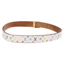 LOUIS VUITTON Bag Charm Belt metal 4 Set White Silver LV Auth bs37642-3