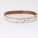 LOUIS VUITTON Bag Charm Belt metal 4 Set White Silver LV Auth bs37642-5