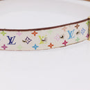 LOUIS VUITTON Bag Charm Belt metal 4 Set White Silver LV Auth bs37642-6