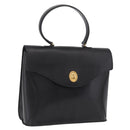 Christian Dior Hand Bag Leather Black Gold Auth bs37643-1