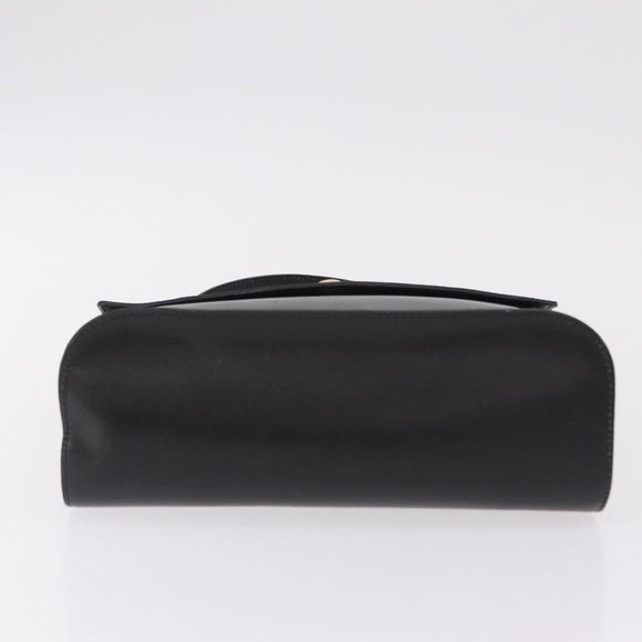 Christian Dior Hand Bag Leather Black Gold Auth bs37643