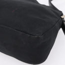 FENDI Mamma Baguette Shoulder Bag Cotton Jersey Black Silver Auth bs37644-12