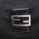 FENDI Mamma Baguette Shoulder Bag Cotton Jersey Black Silver Auth bs37644-15