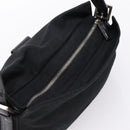 FENDI Mamma Baguette Shoulder Bag Cotton Jersey Black Silver Auth bs37644-6
