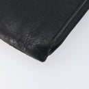 Saint Laurent Clutch Bag Leather Black Silver Auth bs37645-10