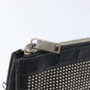 Saint Laurent Clutch Bag Leather Black Silver Auth bs37645-15