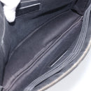 Saint Laurent Clutch Bag Leather Black Silver Auth bs37645-17