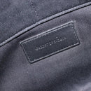 Saint Laurent Clutch Bag Leather Black Silver Auth bs37645-12