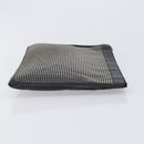 Saint Laurent Clutch Bag Leather Black Silver Auth bs37645-4