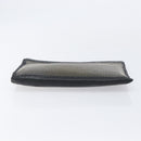 Saint Laurent Clutch Bag Leather Black Silver Auth bs37645-6