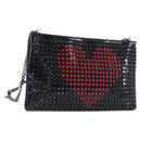 Christian Louboutin Shoulder Bag Patent leather Black Silver Auth bs37646-1