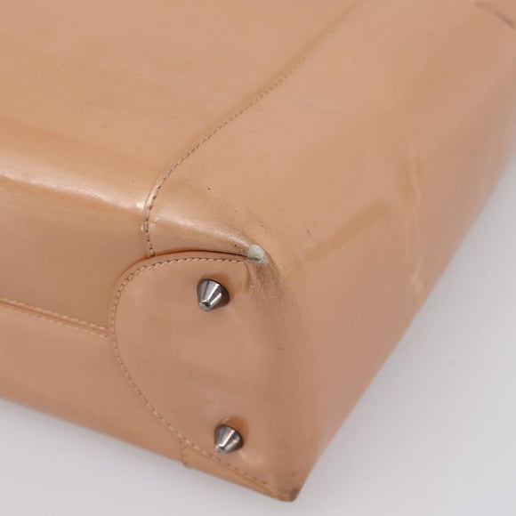 Christian Dior Maris Pearl Hand Bag Patent leather Pink Silver Auth bs37647