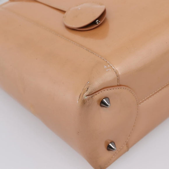 Christian Dior Maris Pearl Hand Bag Patent leather Pink Silver Auth bs37647