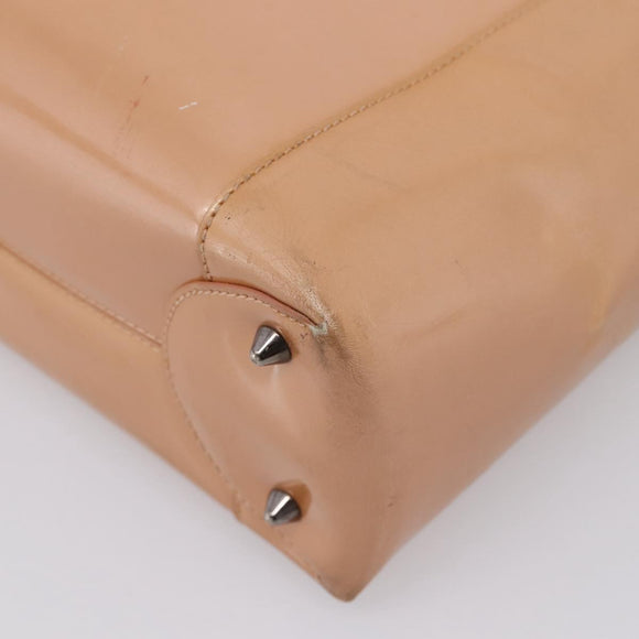 Christian Dior Maris Pearl Hand Bag Patent leather Pink Silver Auth bs37647