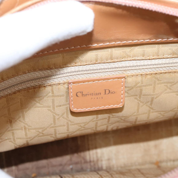 Christian Dior Maris Pearl Hand Bag Patent leather Pink Silver Auth bs37647