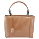 Christian Dior Maris Pearl Hand Bag Patent leather Pink Silver Auth bs37647-13