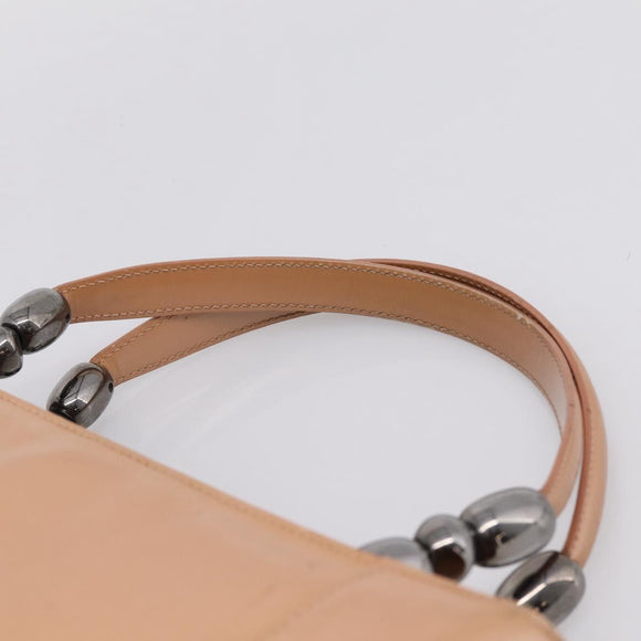 Christian Dior Maris Pearl Hand Bag Patent leather Pink Silver Auth bs37647