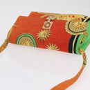 Gianni Versace Shoulder Bag Canvas Orange Gold Auth bs37650-10