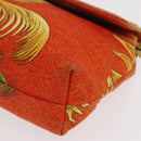 Gianni Versace Shoulder Bag Canvas Orange Gold Auth bs37650-17